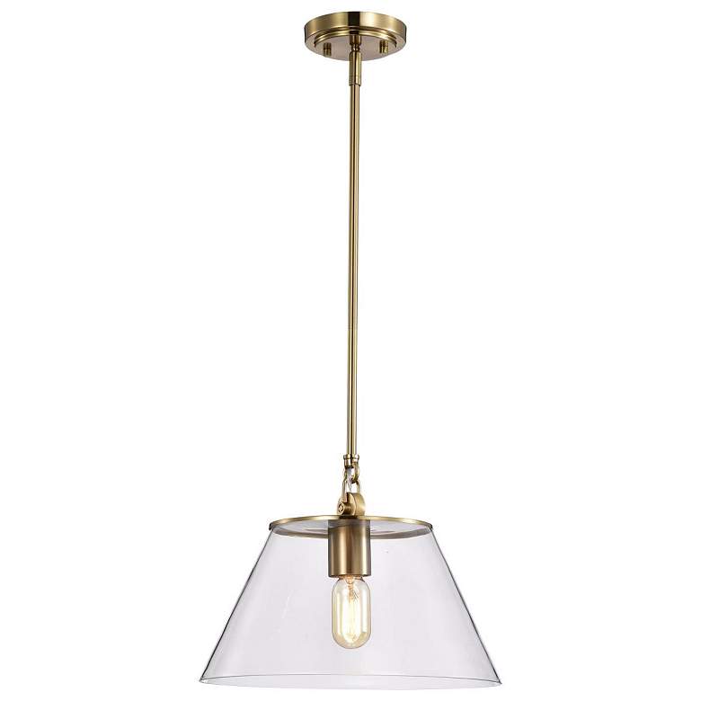 Image 4 Dover; 1 Light; Medium Pendant; Vintage Brass with Clear Glass more views