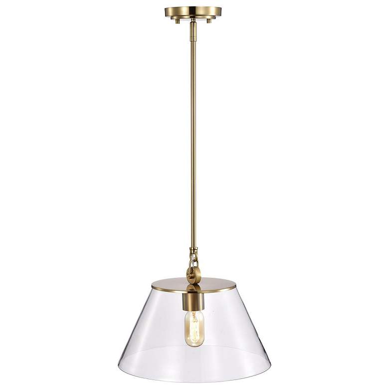 Image 6 Dover; 1 Light; Medium Pendant; Vintage Brass with Clear Glass more views