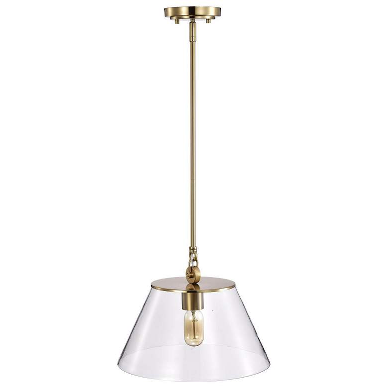 Image 7 Dover; 1 Light; Medium Pendant; Vintage Brass with Clear Glass more views