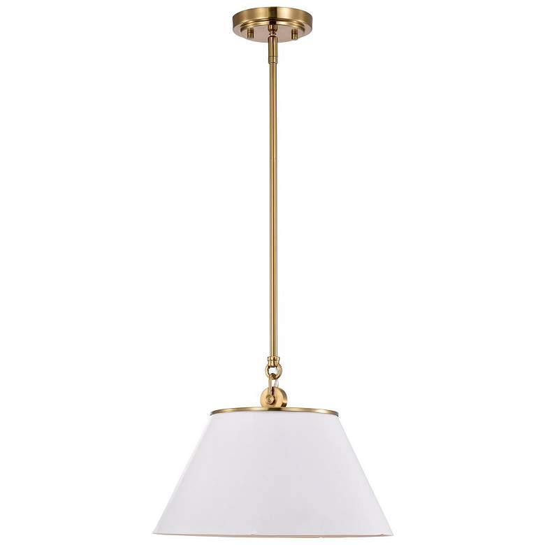 Image 4 Dover; 1 Light; Medium Pendant; White with Vintage Brass more views