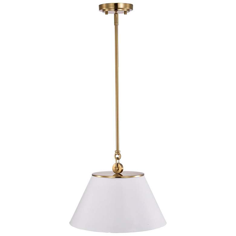 Image 5 Dover; 1 Light; Medium Pendant; White with Vintage Brass more views