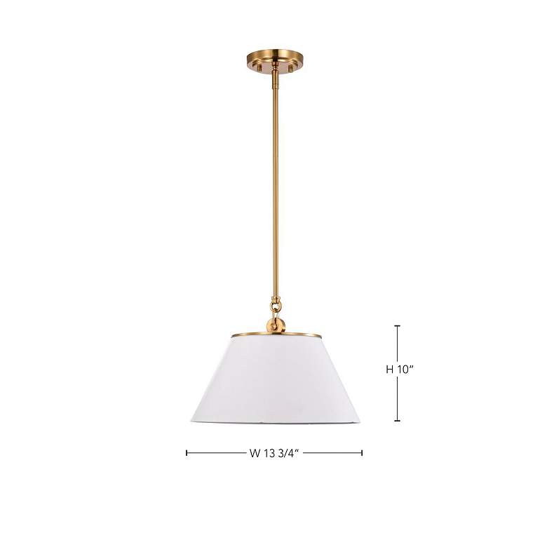 Image 7 Dover; 1 Light; Medium Pendant; White with Vintage Brass more views