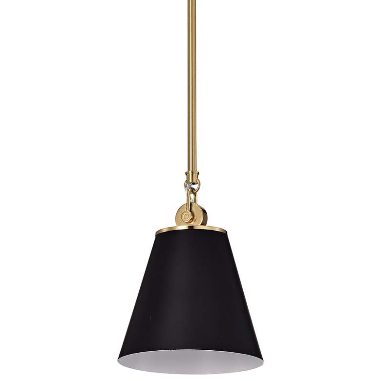 Image 2 Dover; 1 Light; Small Pendant; Black with Vintage Brass