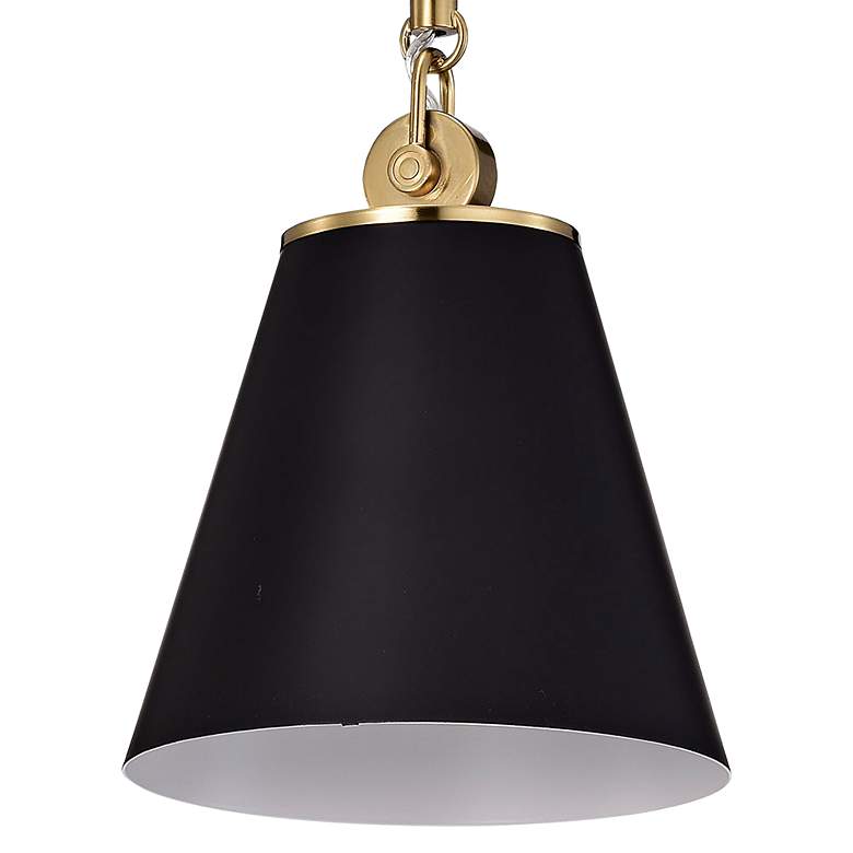 Image 3 Dover; 1 Light; Small Pendant; Black with Vintage Brass more views