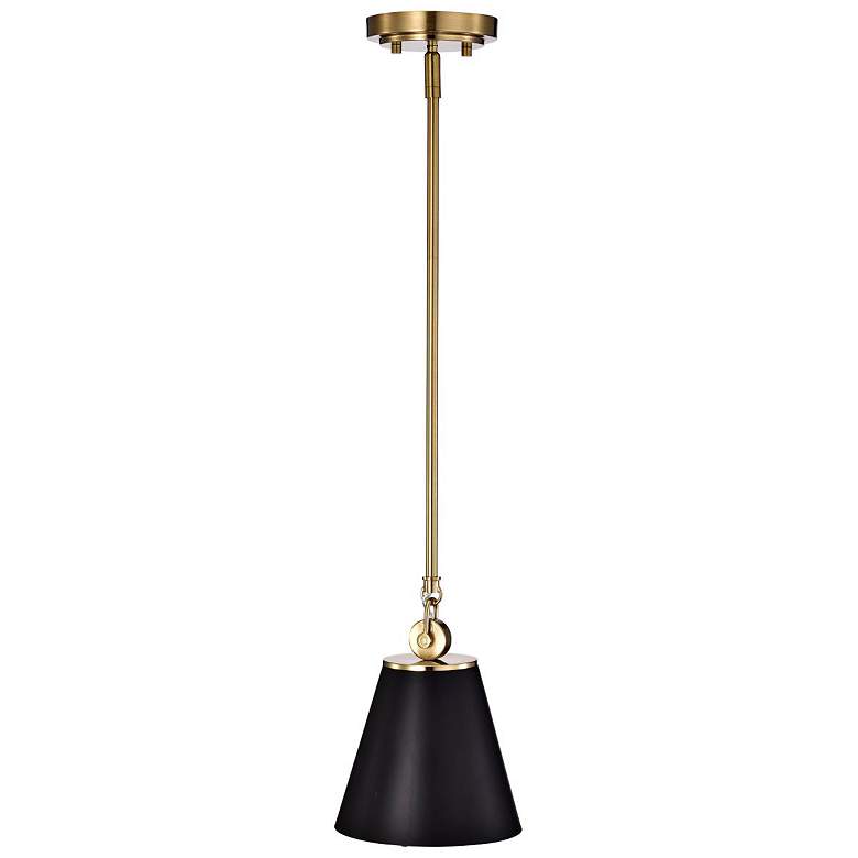 Image 4 Dover; 1 Light; Small Pendant; Black with Vintage Brass more views