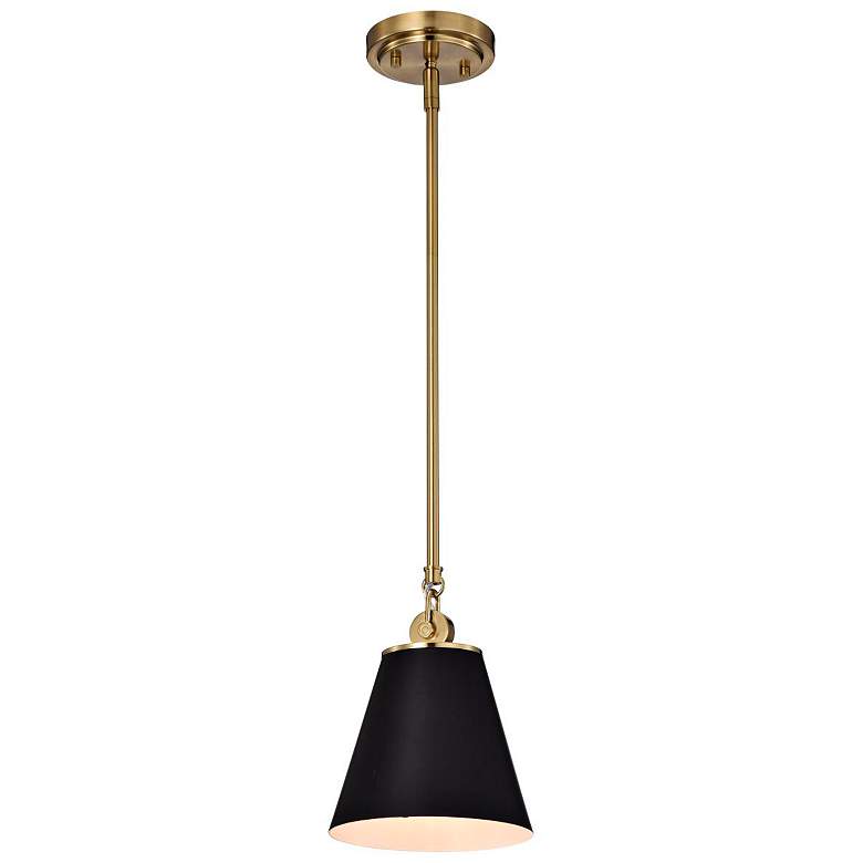 Image 5 Dover; 1 Light; Small Pendant; Black with Vintage Brass more views