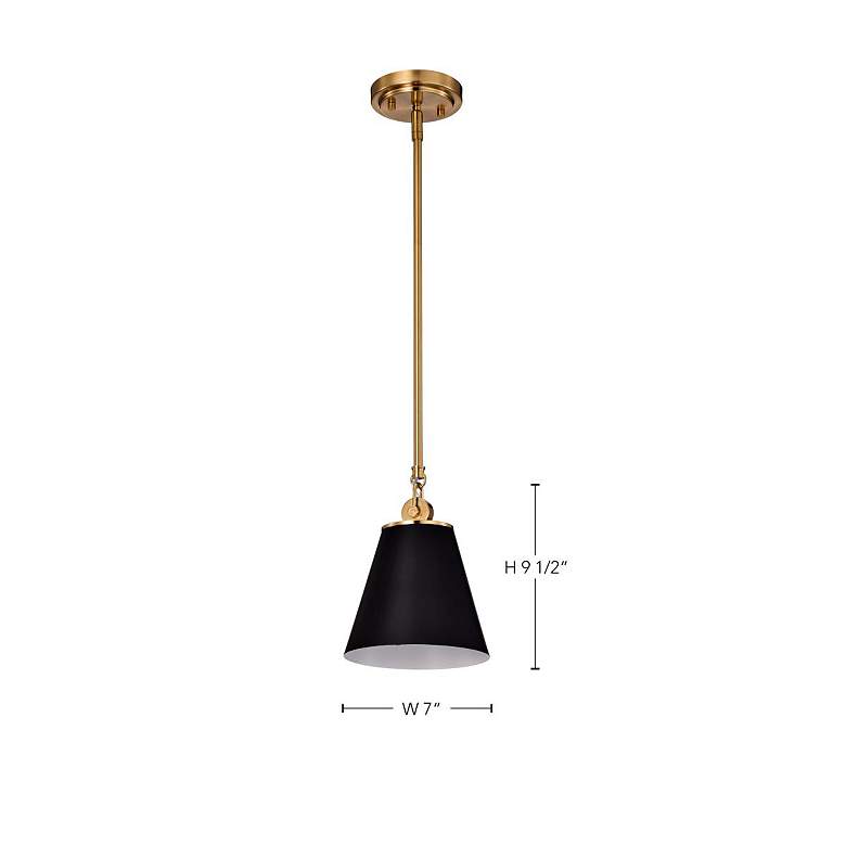 Image 7 Dover; 1 Light; Small Pendant; Black with Vintage Brass more views