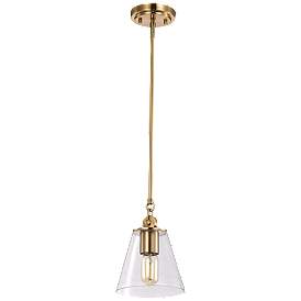 Image1 of Dover; 1 Light; Small Pendant; Vintage Brass with Clear Glass