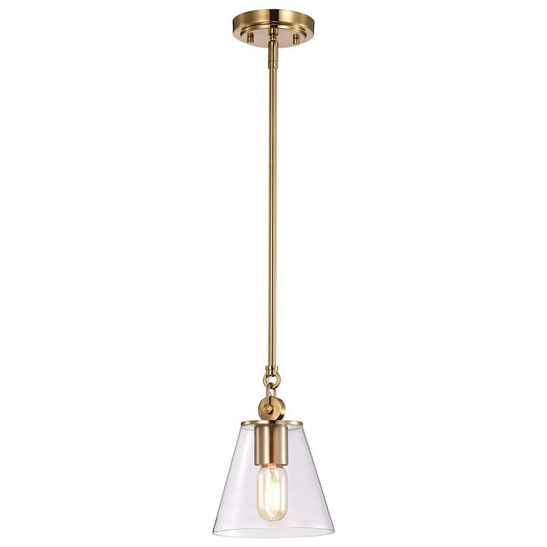 Image 5 Dover; 1 Light; Small Pendant; Vintage Brass with Clear Glass more views
