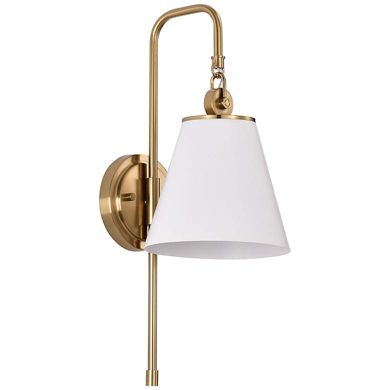 Image 2 Dover; 1 Light; Wall Sconce; White with Vintage Brass