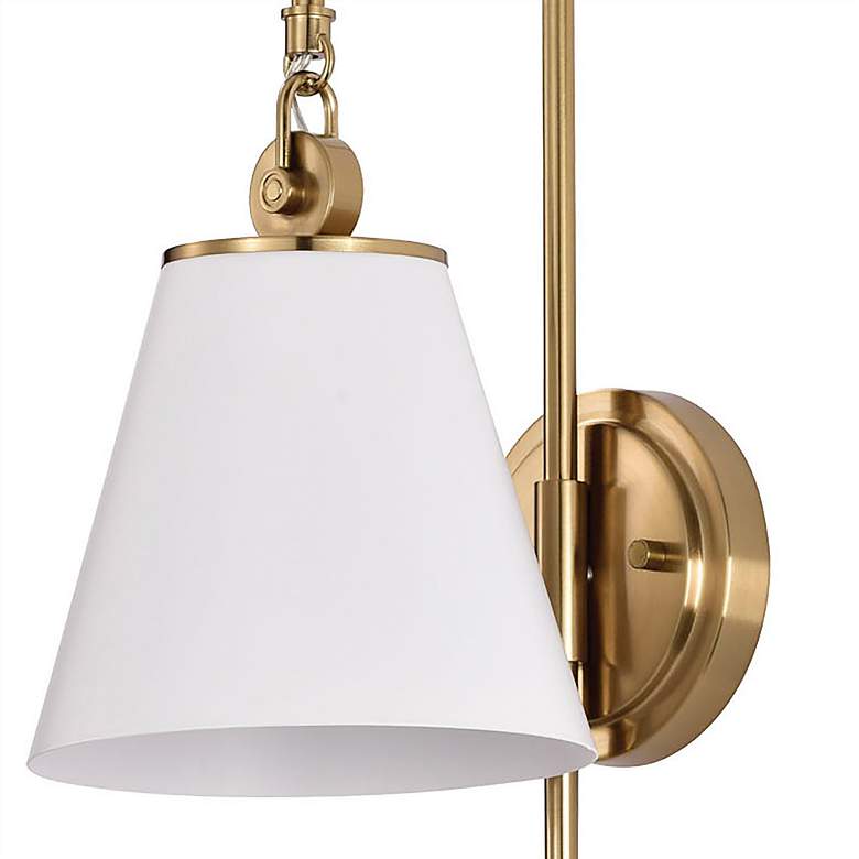 Image 3 Dover; 1 Light; Wall Sconce; White with Vintage Brass more views