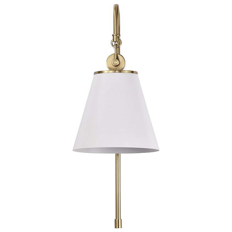 Image 7 Dover; 1 Light; Wall Sconce; White with Vintage Brass more views