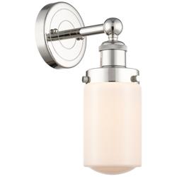 Dover 10&quot;High Polished Nickel Sconce With Matte White Shade