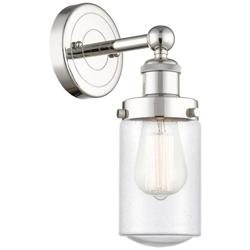 Dover 10&quot;High Polished Nickel Sconce With Seedy Shade