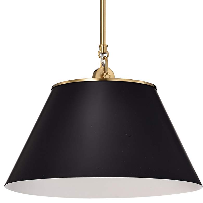 Image 2 Dover 13 3/4" Wide Black And Vintage Brass Pendant Light more views