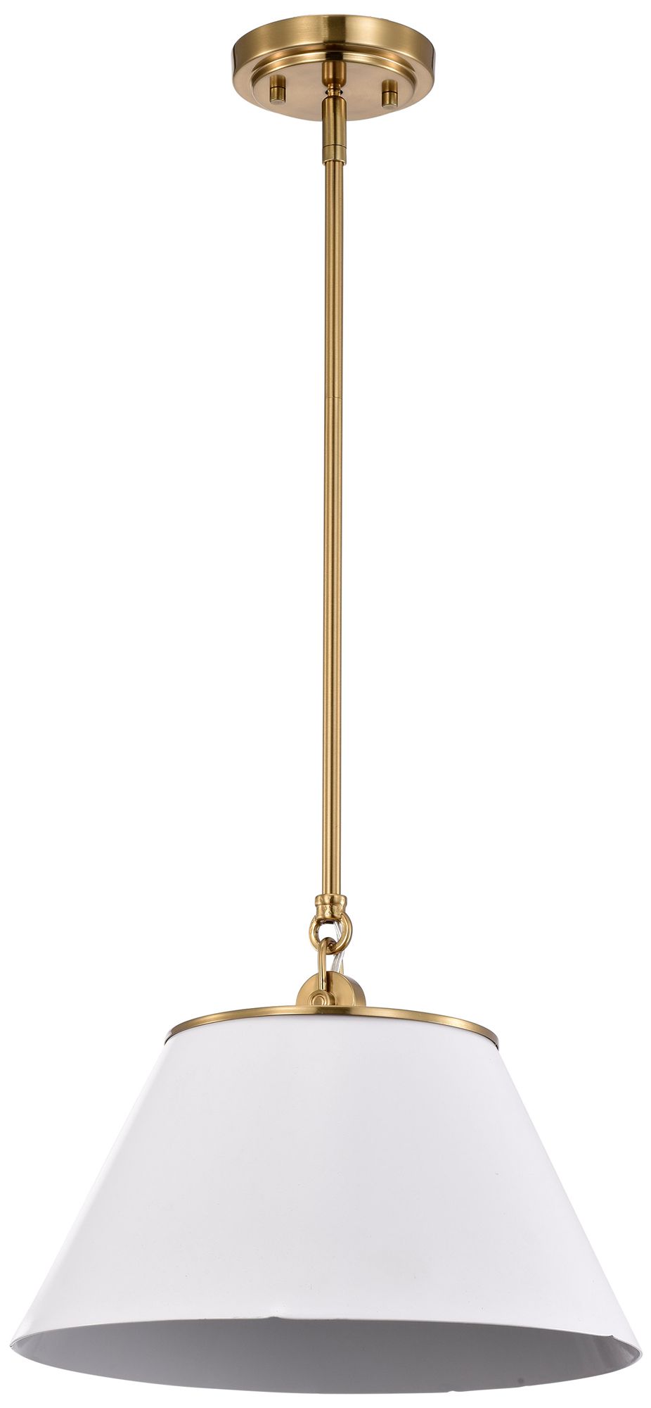 Dover 13 3/4" Wide Vintage Brass and White Pendant Light