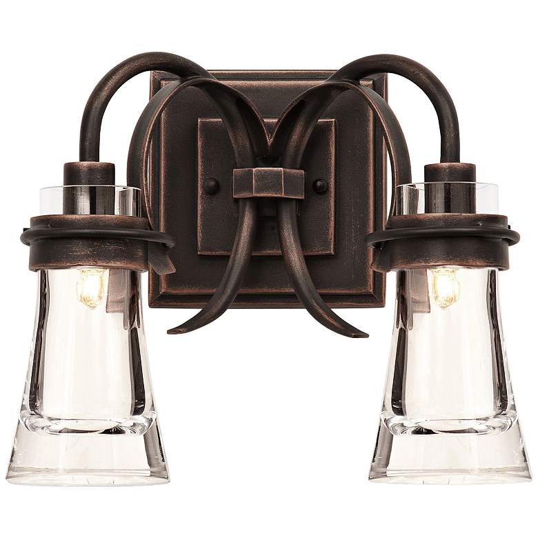 Image 2 Dover 13" Wide Antique Copper 2-Light Bath Light