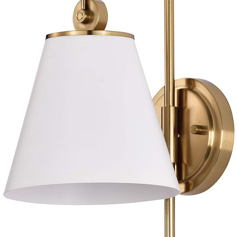 Image 3 Dover 19" High Vintage Brass and White Wall Sconce more views