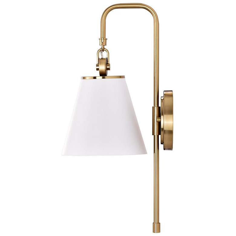 Image 5 Dover 19" High Vintage Brass and White Wall Sconce more views