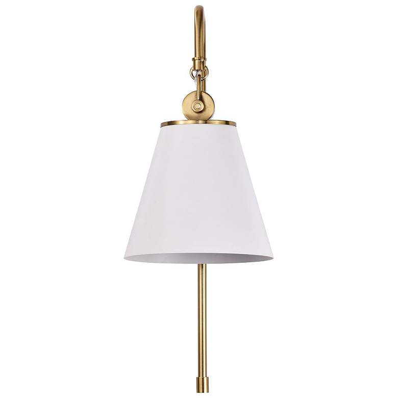 Image 7 Dover 19" High Vintage Brass and White Wall Sconce more views