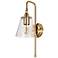 Dover 19" High Vintage Brass Clear Glass Wall Sconce