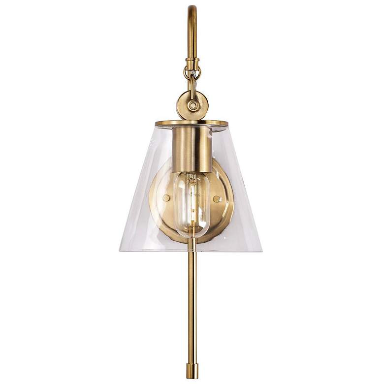 Image 5 Dover 19" High Vintage Brass Clear Glass Wall Sconce more views