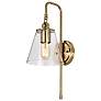6_Dover 19" High Vintage Brass Clear Glass Wall Sconce more views