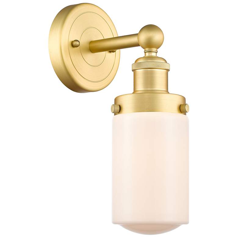Image 1 Dover 2.25 inch High Satin Gold Sconce With Matte White Shade