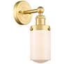 Dover 2.25" High Satin Gold Sconce With Matte White Shade