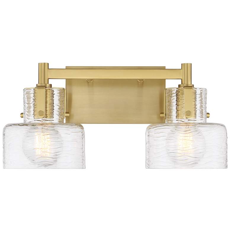 Image 1 Dover 2-Light Bathroom Vanity Light in Warm Brass
