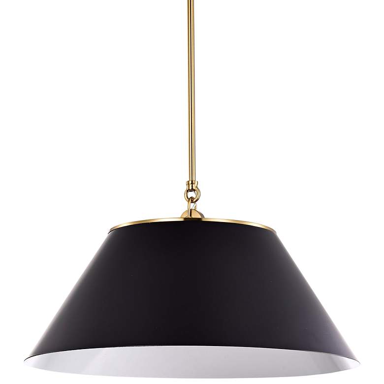 Image 1 Dover 20" Wide Black and Vintage Brass 3-Light Pendant