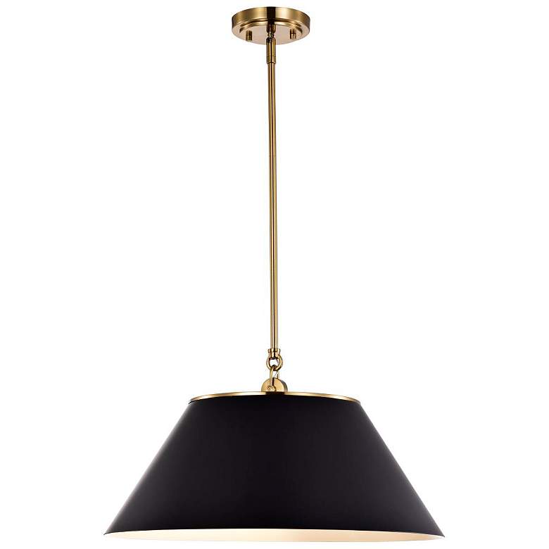 Image 5 Dover 20" Wide Black and Vintage Brass 3-Light Pendant more views
