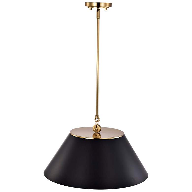 Image 6 Dover 20" Wide Black and Vintage Brass 3-Light Pendant more views