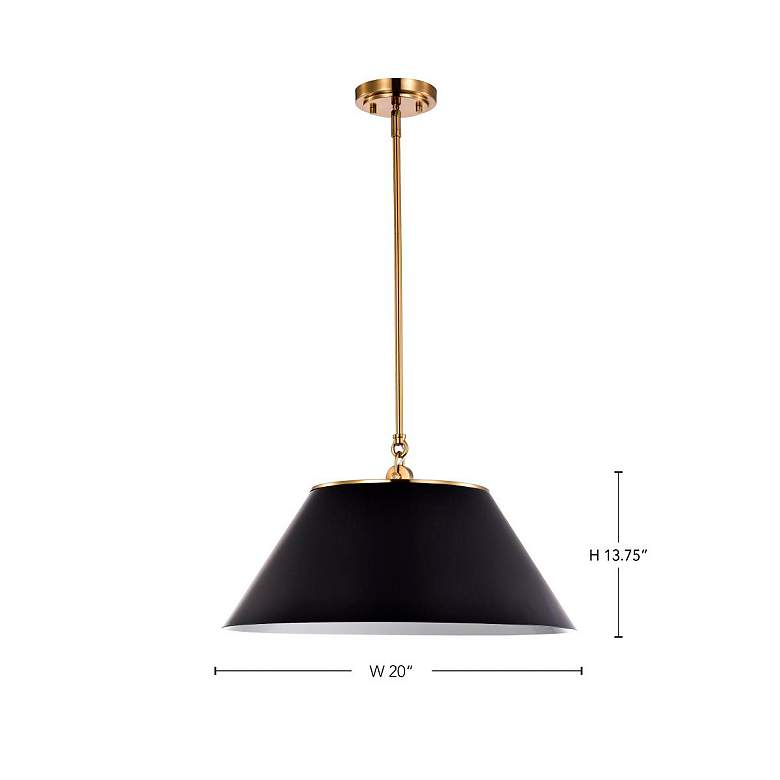 Image 7 Dover 20" Wide Black and Vintage Brass 3-Light Pendant more views