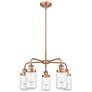 Dover 22.5"W 5 Light Antique Copper Stem Hung Chandelier w/ Clear Shad