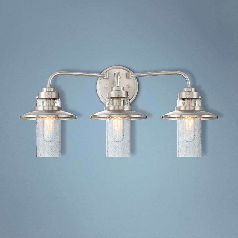 Image 1 Dover 22" Wide Satin Platinum 3-Light Bath Light