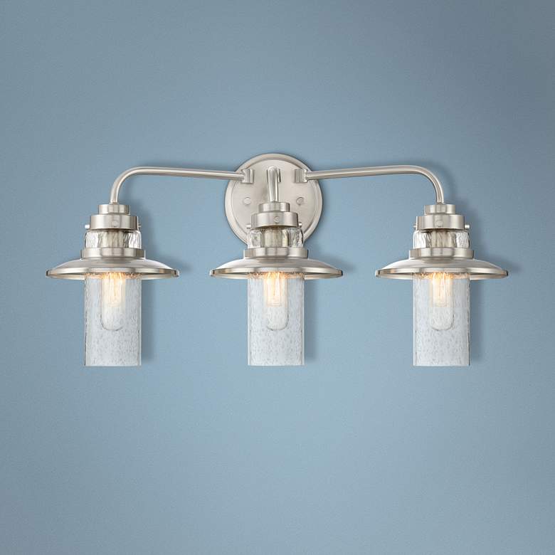 Image 1 Dover 22 inch Wide Satin Platinum 3-Light Bath Light