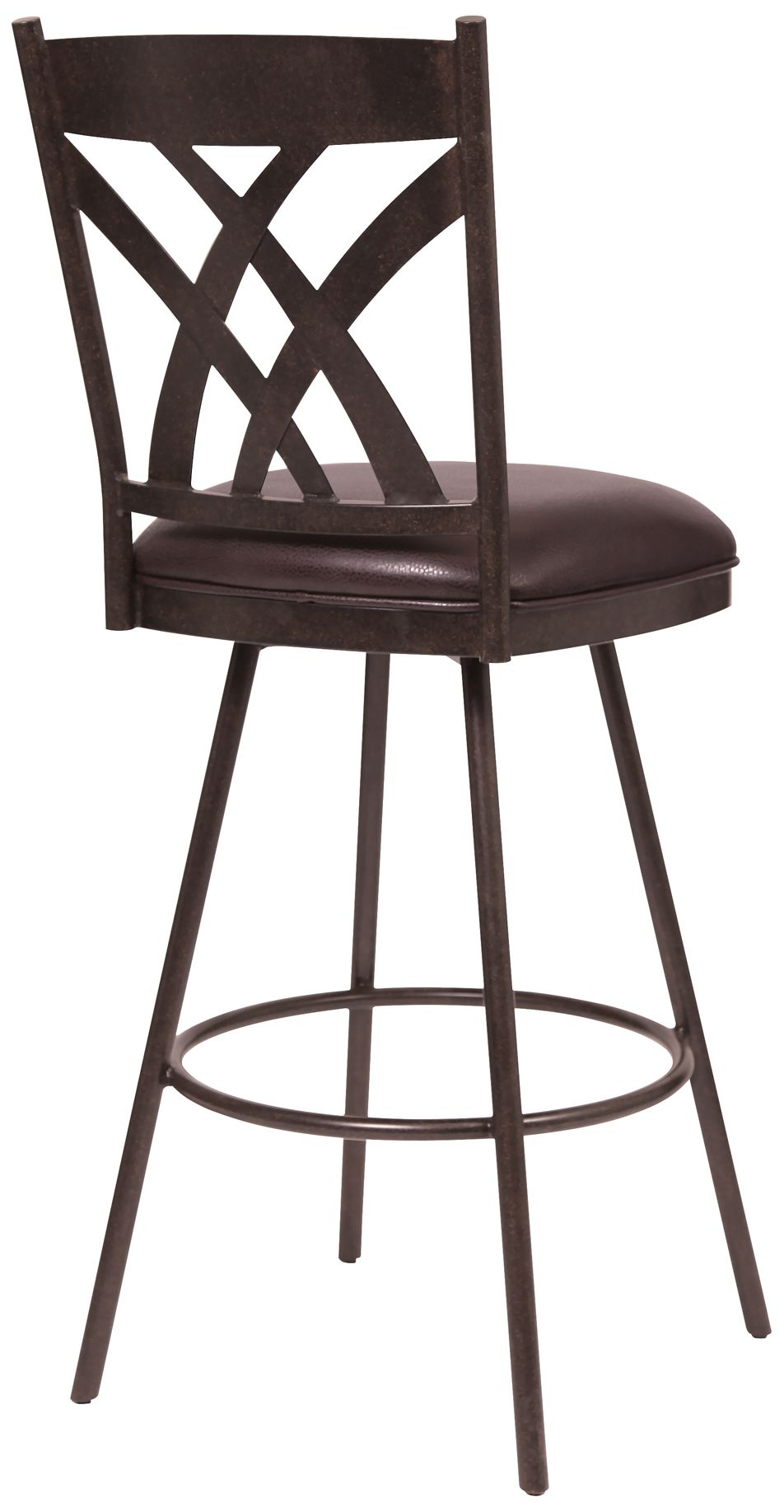 Image 3 Dover 26 in. Barstool in Brown Faux Leather and Auburn Bay Finish more views