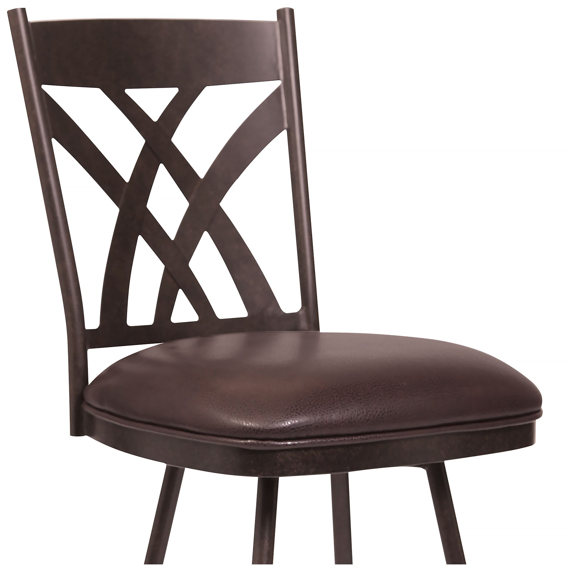 Image 4 Dover 26 in. Barstool in Brown Faux Leather and Auburn Bay Finish more views