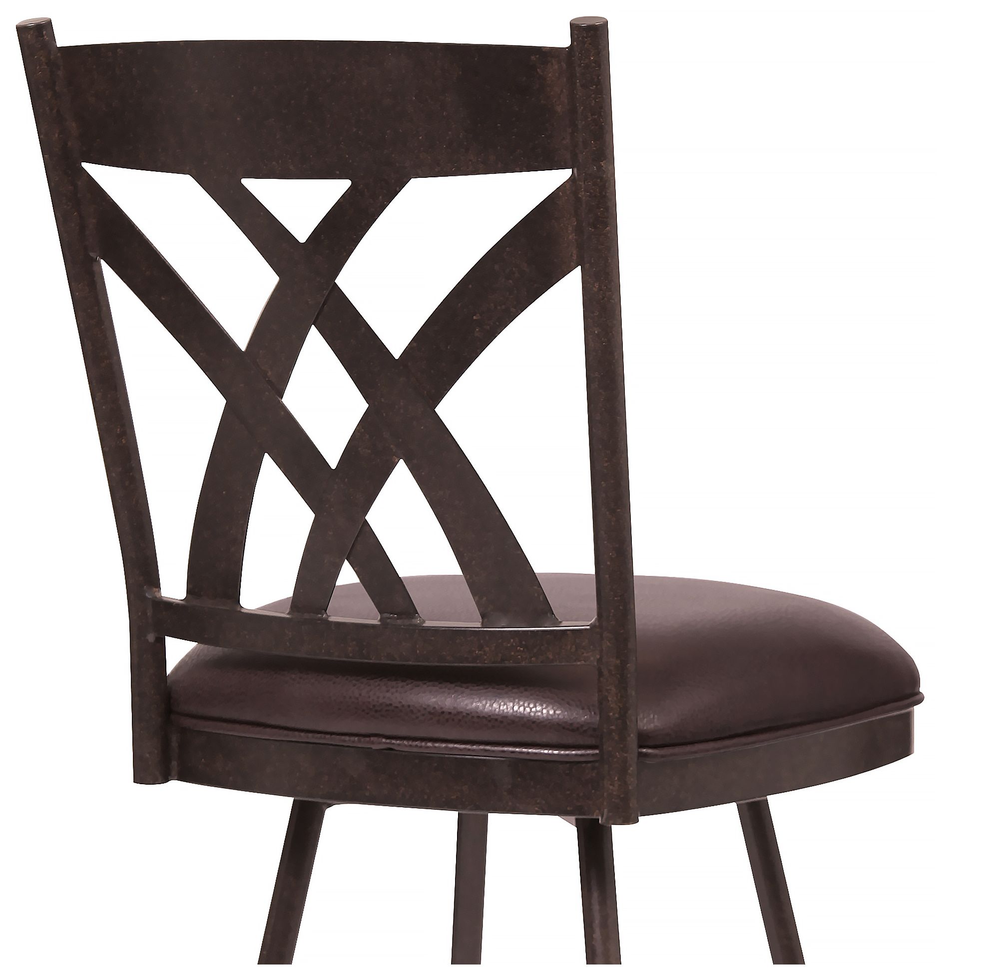 Image 5 Dover 26 in. Barstool in Brown Faux Leather and Auburn Bay Finish more views
