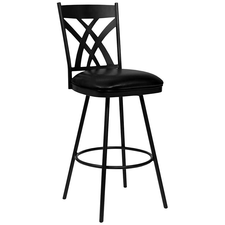 Image 2 Dover 26" Ford Black Faux Leather Swivel Counter Stool