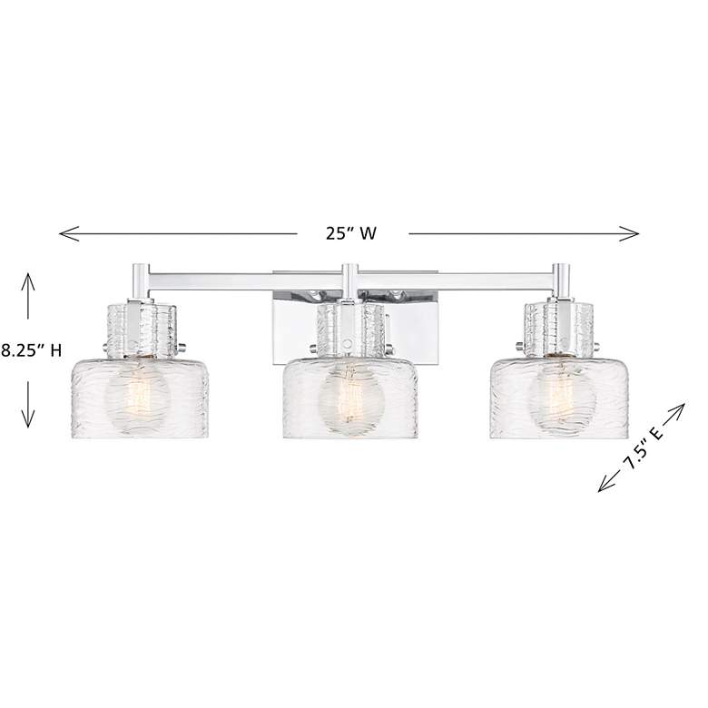 Image 7 Dover 3-Light Bathroom Vanity Light in Chrome more views