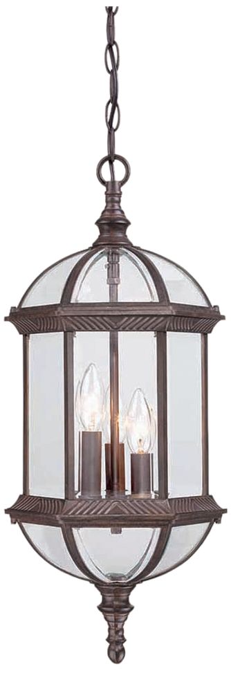 Dover 3-Light Burled Walnut Hanging Light