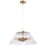 Dover; 3 Light; Large Pendant; Vintage Brass with Clear Glass