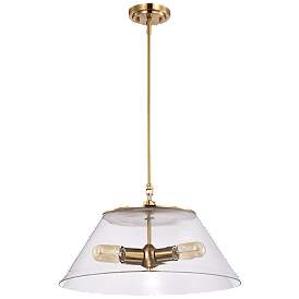 Image1 of Dover; 3 Light; Large Pendant; Vintage Brass with Clear Glass