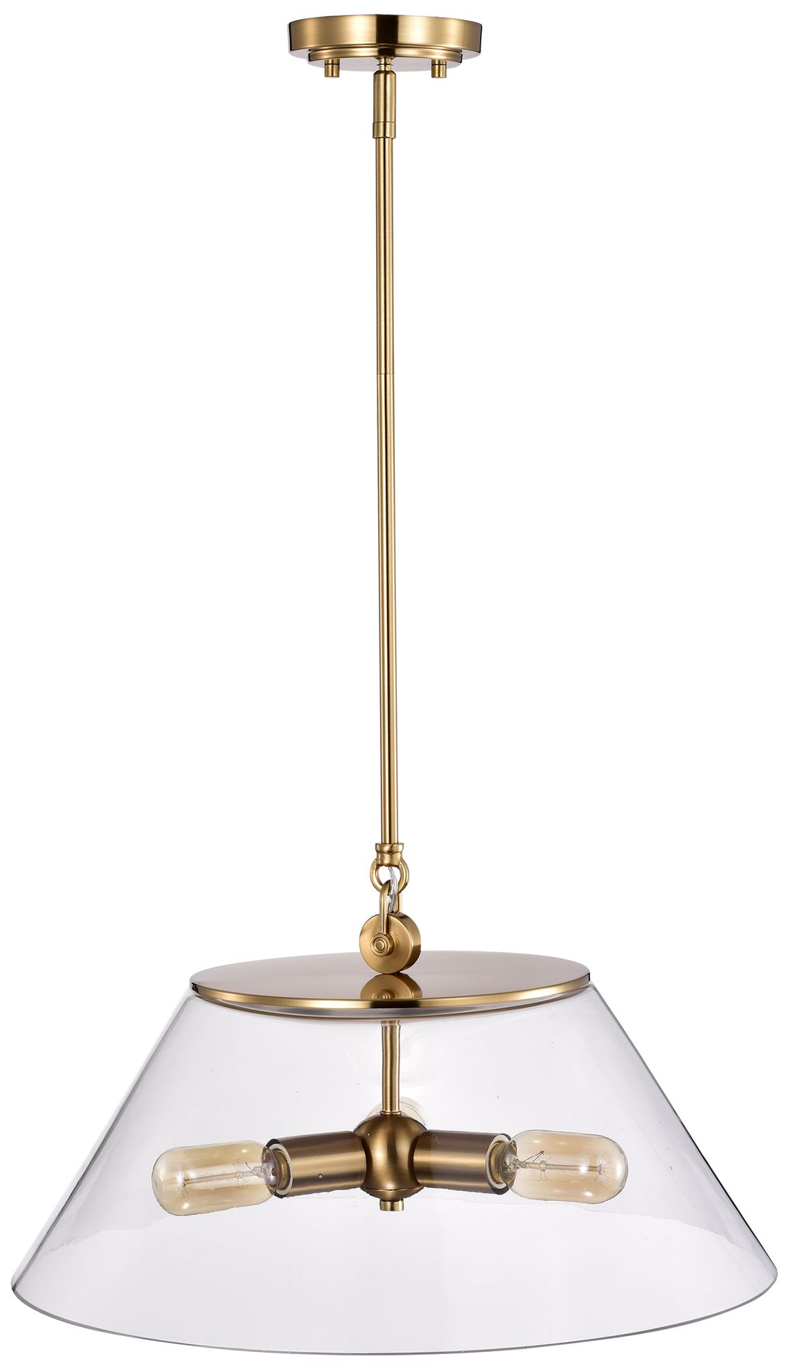 Image 3 Dover; 3 Light; Large Pendant; Vintage Brass with Clear Glass more views