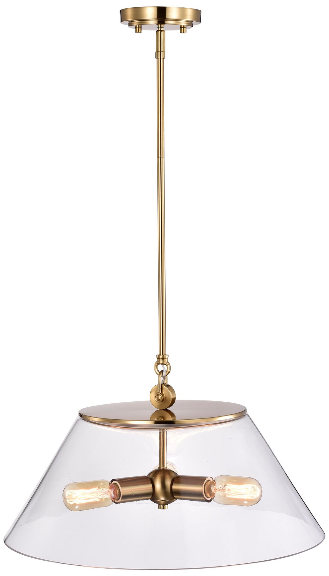 Image 4 Dover; 3 Light; Large Pendant; Vintage Brass with Clear Glass more views