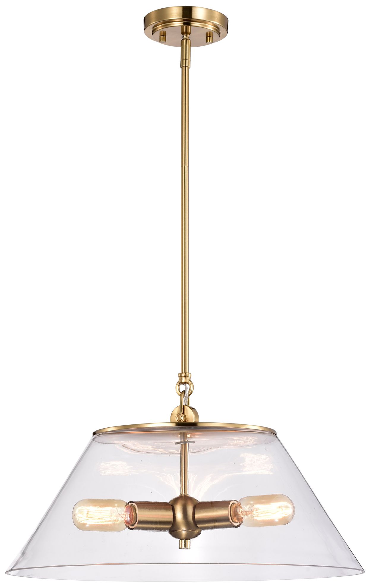 Image 5 Dover; 3 Light; Large Pendant; Vintage Brass with Clear Glass more views