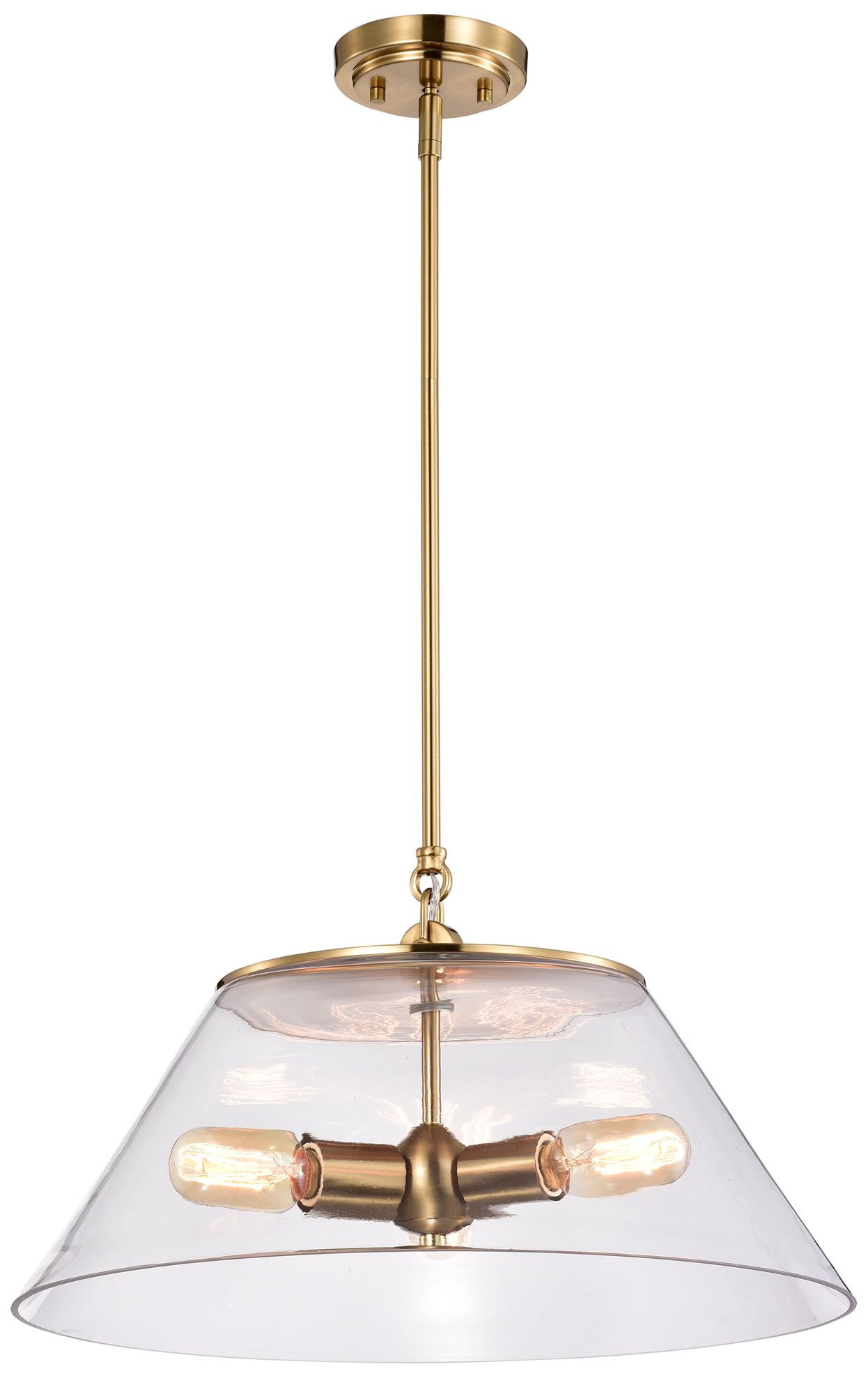 Image 6 Dover; 3 Light; Large Pendant; Vintage Brass with Clear Glass more views