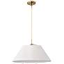 Dover; 3 Light; Large Pendant; White with Vintage Brass